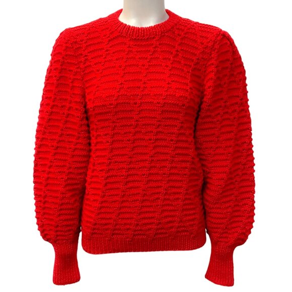 Alix of Bohemia Rouge Wool Hand Knit Cable Sweater - Picture 1 of 4